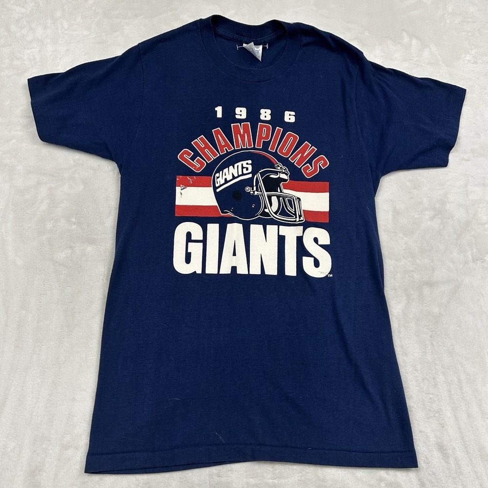 Garan T-Shirt Mens Medium Blue 1986 New York Giants Champions Vintage Tee